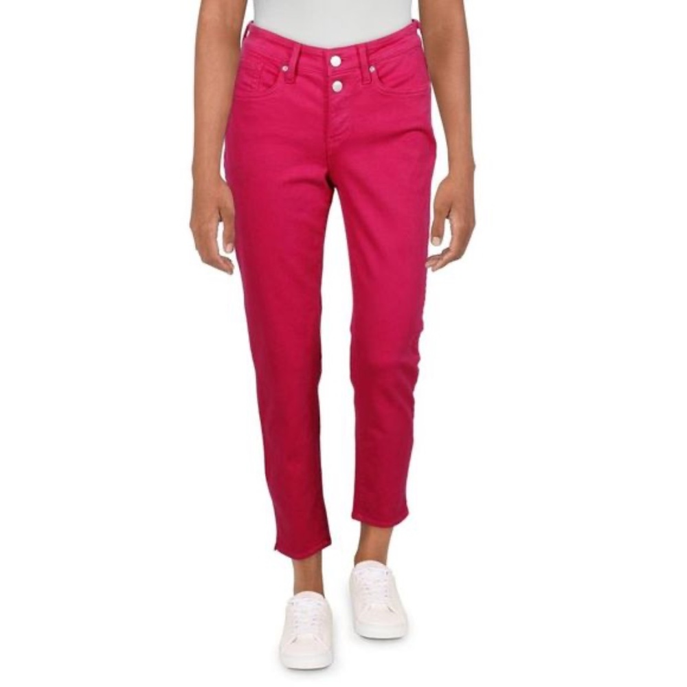 NYDJ Womens Size 6 Pink Sheri Slim Fit Lift X Tuck Technology Cropped Denim Jean